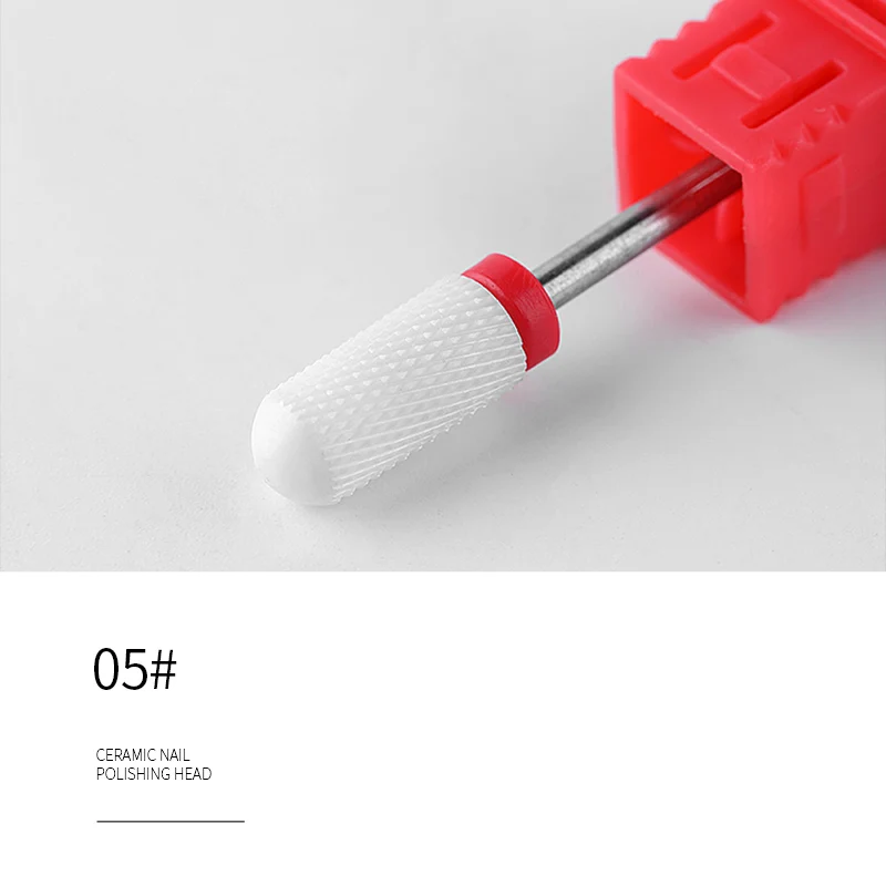 1 шт. керамическая шлифовальная насадка для ногтей, пластиковый инструмент, плоская головка, шлифовальный аппарат для маникюра, педикюра - Цвет: 05