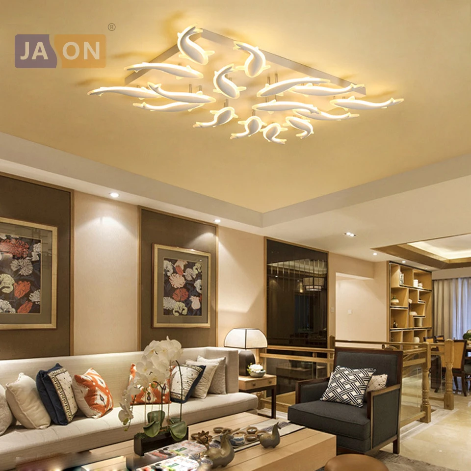 

LED Nordic Iron Acrylic Fish Square Rectangle LED Lamp.LED Light.Ceiling Lights.LED Ceiling Light.Ceiling Lamp For Foyer