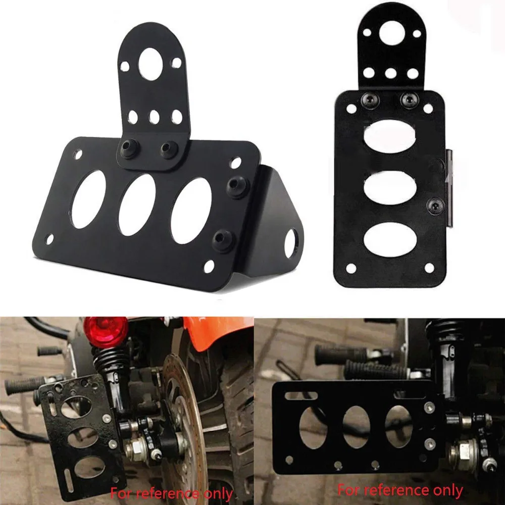 

Motorcycle Accessories Side Mount License Plate Bracket 7"x 4" for Harley Motors Bobber Chopper Touring (Black Bracket Only)