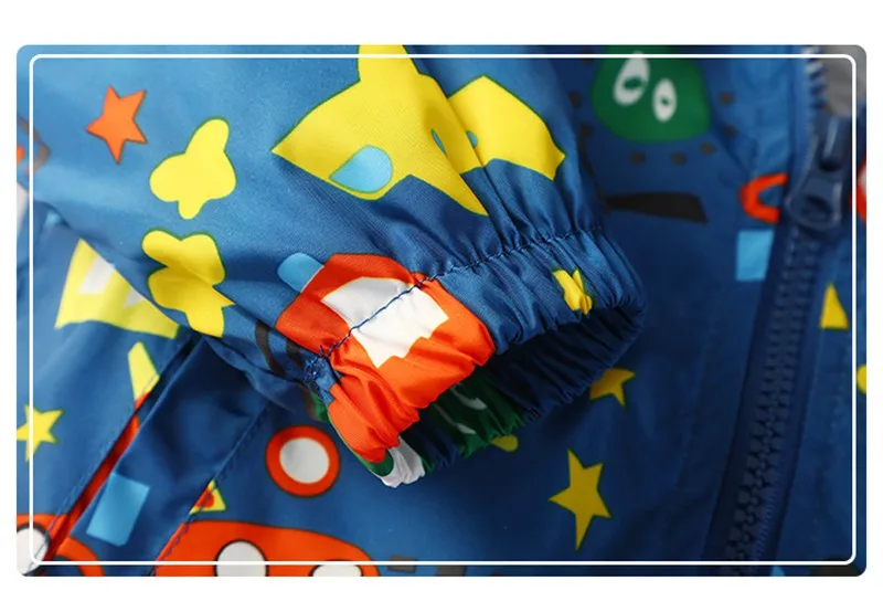 COOTELILI 80-130cm Fashion Car Printing Boys Windbreaker Children Clothes Hooded Spring Jacket For Boys Children Clothes  (3)
