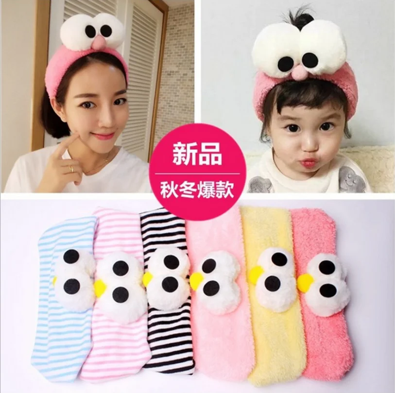 

Autumn winter Suede Soft Solid stripe Headbands big eyes whis gift party Hairbands Bandanas Fluffy Hair Bands Hair Accessories