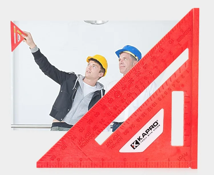 

Free shipping 1pc KAPRO Carpentry triangle Multifunctional woodworking triangle 45 degree angle 90 degree plastic square