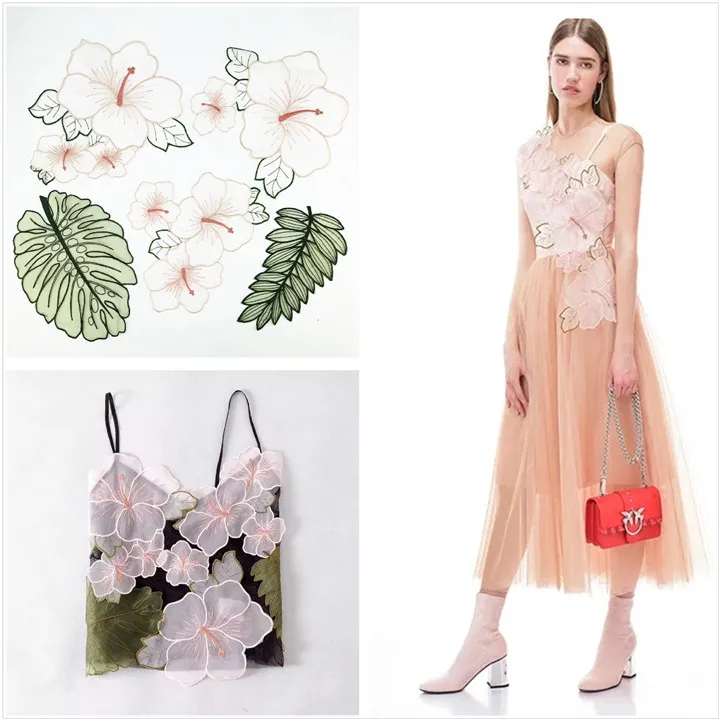 1 Lace Ribbon DIY Fabric Lace Trim Apparel Sewing Women Dress Decor Beautiful China Style Flower Applique Lace Embroidery Neckline