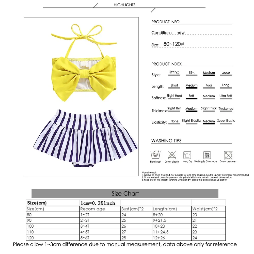 2 шт. топик на завязках для малыша, для девочки, с бантом, топ в полоску+ полосатые пляжные шорты купальные плавки бикини ванный комплект купальники милые детские комплекты одежды для девочек, состоящие их двух предметов, купальный костюм