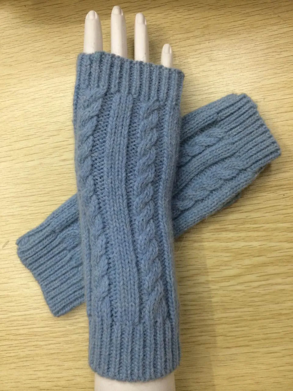 Однотонные женские перчатки ручной вязки теплые зимние перчатки без пальцев Прямая поставка