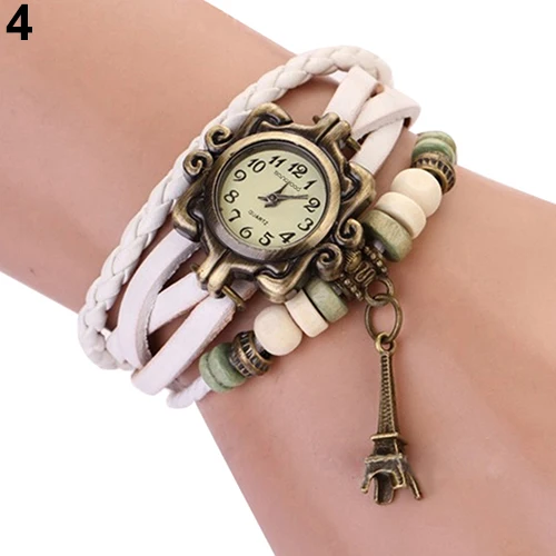

2016 New Beautiful Girl Lady Hot Vintage Women's Eiffel Tower Quartz Leather Bracelet Wrist Watch 1GOR 6T45