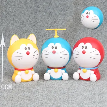 

3 Pcs/set Doraemon Pokonyan Ball Q Version Creative Surprise Birthday Gift PVC Action Figure Collectible Model Toy OPP 10CM B878