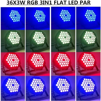 

16pcs/ 36X3W LED Par Light RGB 3IN1 LED Flat PAR DMX512 control disco lights professional dj equipment