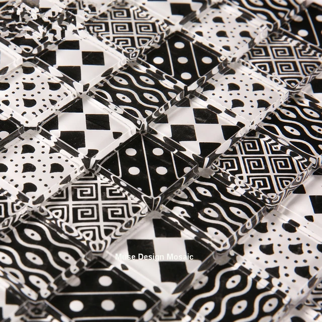 2017 Morocco Black White Art Crystal Gl Mosaic Tile Kitchen 2017 Morocco Black White Art Crystal Gl Mosaic Tile Kitchen Backsplash Bathroom Showroom Cabinet Decoration