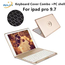 2017 new arrival 7 Colors Backlit Light Wireless Bluetooth Keyboard Case For iPad pro 9.7 Cover + Stylus pen + Film free gift
