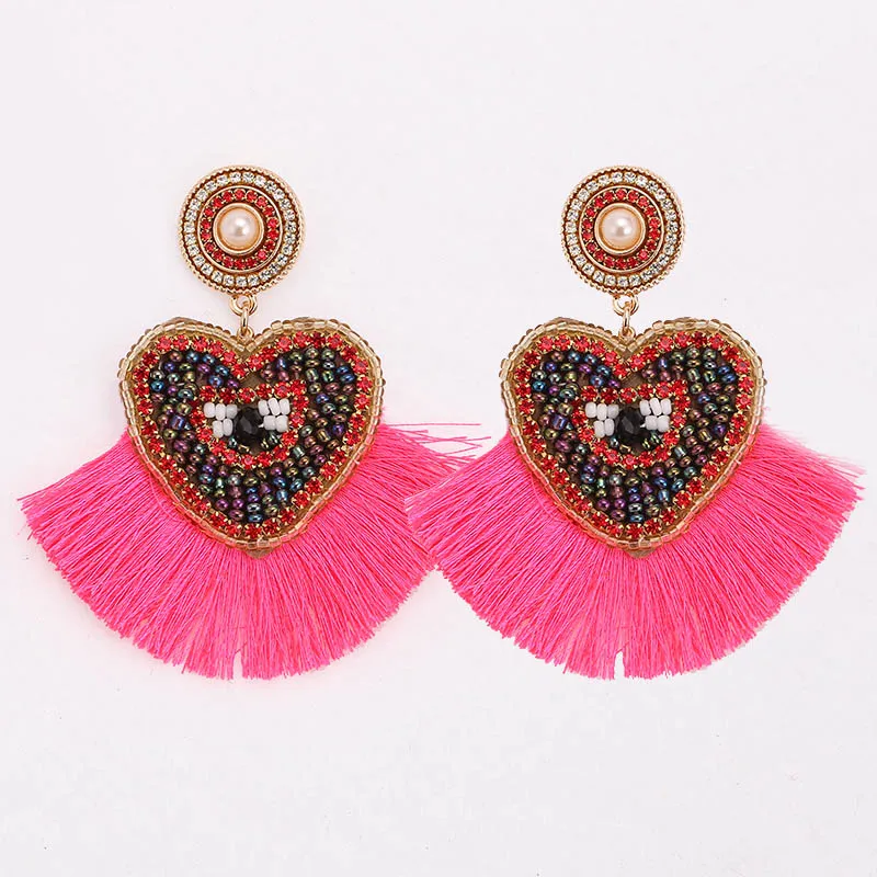 Tassel Earrings for women Lt rose
