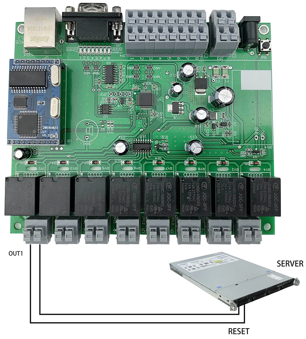 8-канальный сетевой видеорегистратор Ethernet триггерный релейный модуль с GPIO локальной сети Wan RJ45 RS232 TCP IP программы макетная плата "сделай сам" умный дом