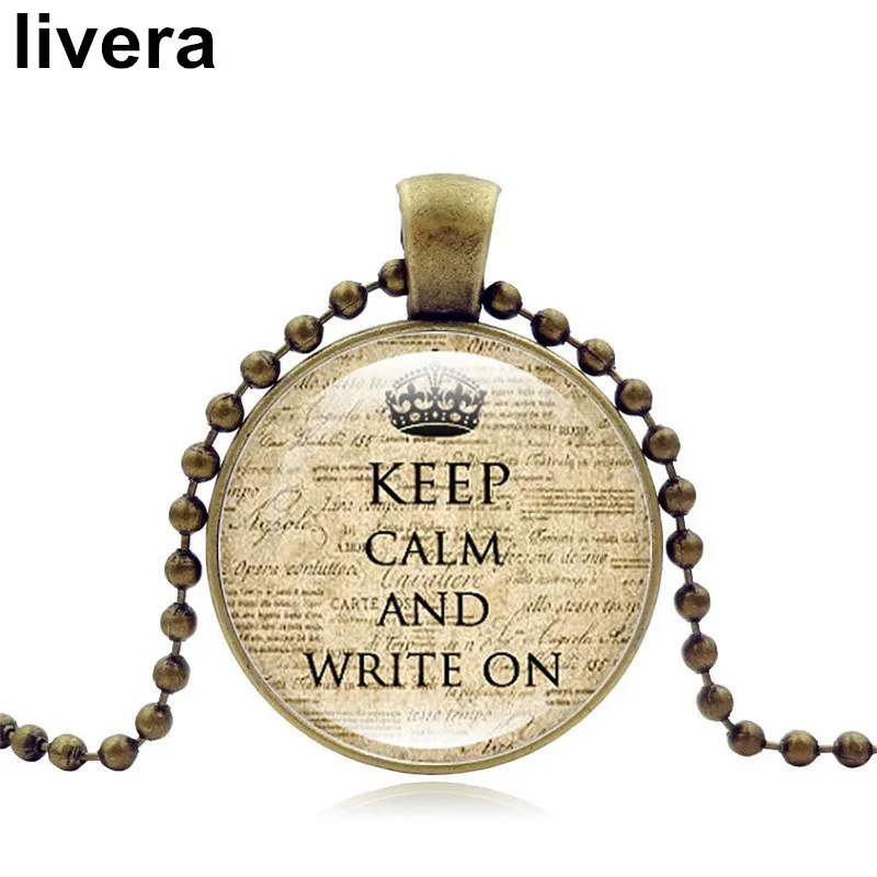 Ливера новый &quotKeep Calm and whrite на" время мода Gem Ожерелья для мужчин Подвески