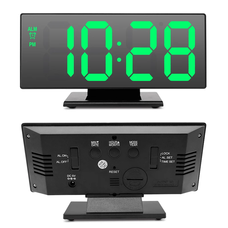 Price LED Alarm Clock Large Despertador Decoration USB Mirror Digital Night Lights Watch Table Electronic Snooze Desktop Display