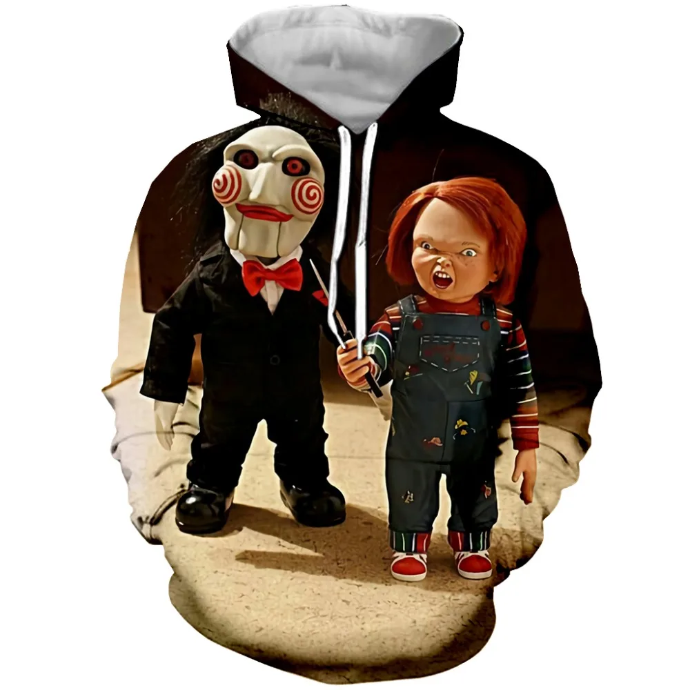 

PLstar Cosmos Drop Shipping Horror Movie Character Chucky 3D Print Fashion Hoodies Women/Men's Casual Clown Hooded Sweatshirt