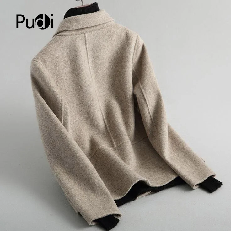 PUDI RO18096 Женская Осенняя зимняя новая шерстяная короткая стильная куртка с карманом дамское длинное стильное пальто с карманом для отдыха