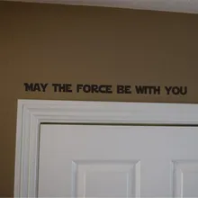 Звездные войны Может Сила быть с вами наклейка на дверь наклейка с вдохновляющей цитатой виниловая настенная декор искусство K012