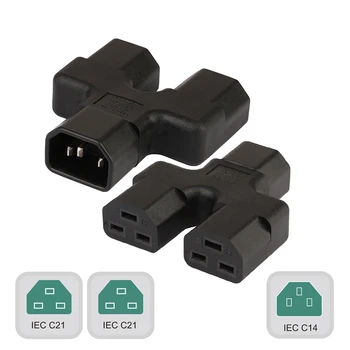 

C14-2*C21 Two In One IEC320 C14 TO 2*IEC 320 C21 AC Power Adapter RConnector Converter Male To Female Socket Conversion Plug