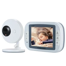 Baby Monitor 2.4GHz 3.5 Inches LCD Display Wireless babyfoon Monitor with Lullabies Infrared Night Vision AC100-240V Battery