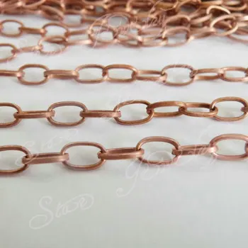 

new 5.5*9mm red copper plated O--shape chain for DIY necklace accessories---50meter/lot