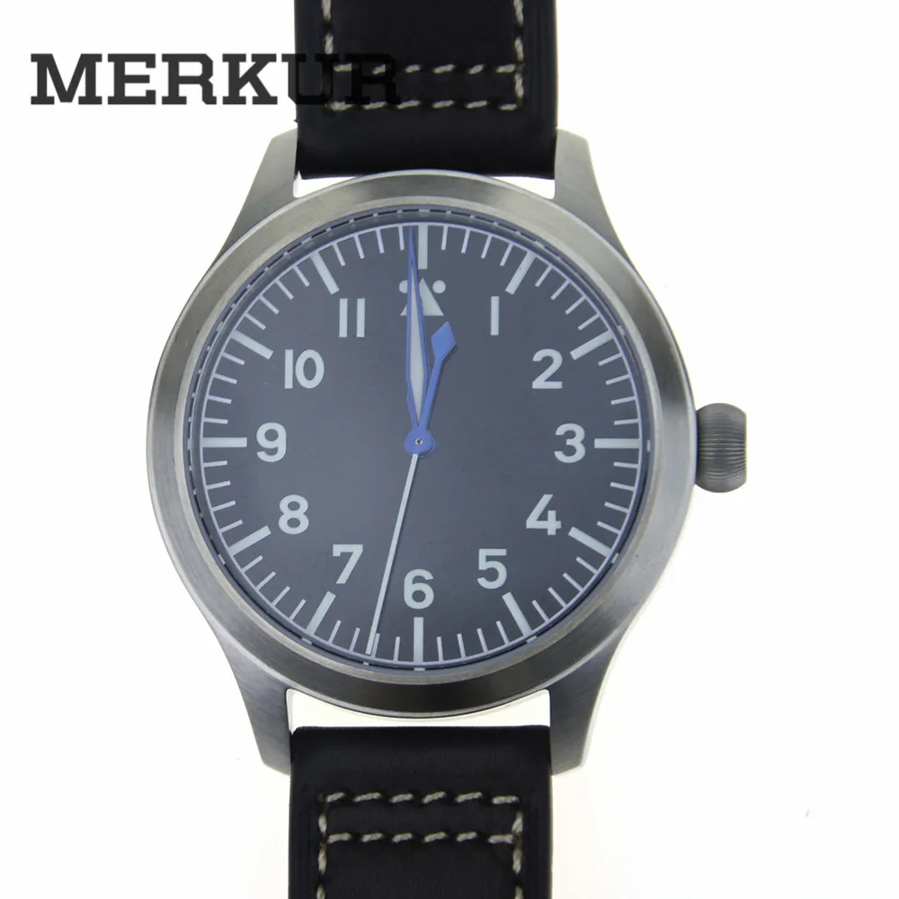 

japan automatic mvt Flieger Pilot WristWatch Mens Heated Blue Sapphire B-Uhr Chronograph 300M WR Type A