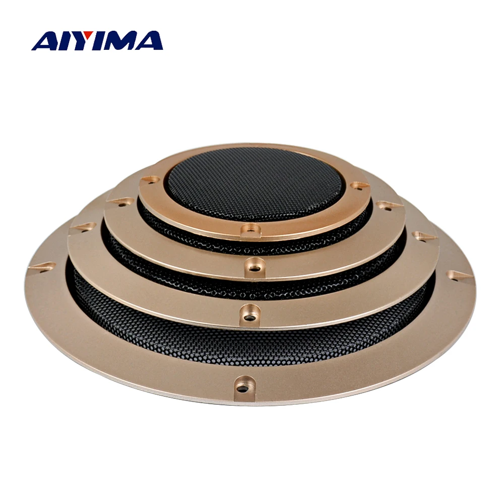 Kopen AIYIMA 2 stks Audio Speakers Cover 3 4 5 6.5 inch Beschermende Mesh Netto Roosters DIY Auto speaker Onderdelen Kolom Accessoires
