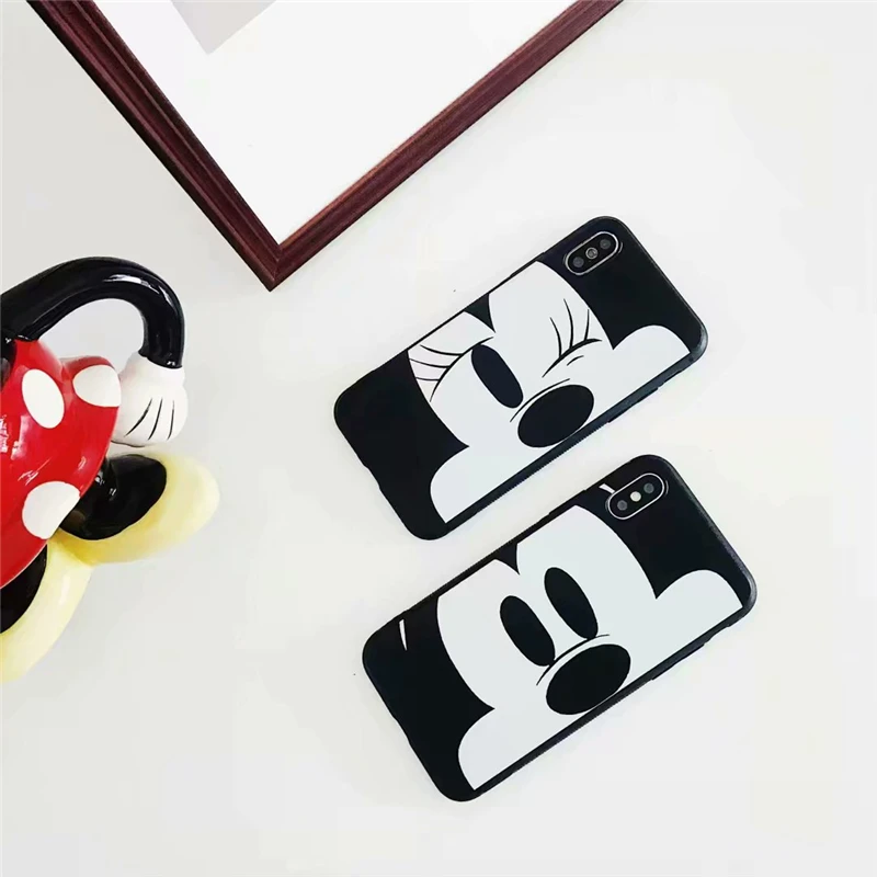 

Niceking Lovely Cute Couple Cartoon Minnie Mickey Mouse Case For iPhone X Case For iPhone 6 6S 7 8 Plus X Soft Silicon TPU Case