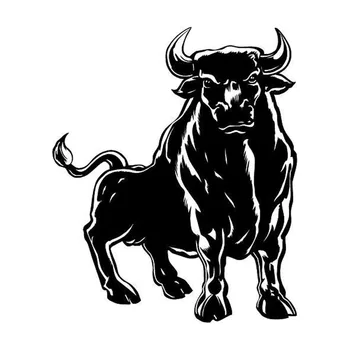 

15.4*18.6CM Spanish Bull Mighty Styling Vinyl Cool Car Sticker Car Body Decals Accessories Black/Silver C9-1603