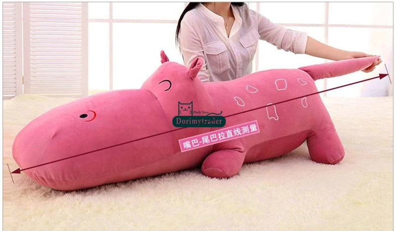 Dorimytrader Hot Biggest 180cm Cute Soft Animal Hippo Plush Toy 71'' Huge Stuffed Cartoon Hippos Pillow Doll Baby Present DY61502 (9)
