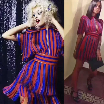 

Summer dress 2017 flaming dresses for women sexy evening party dresses stunning striped novelties tassel vestido de festa dress