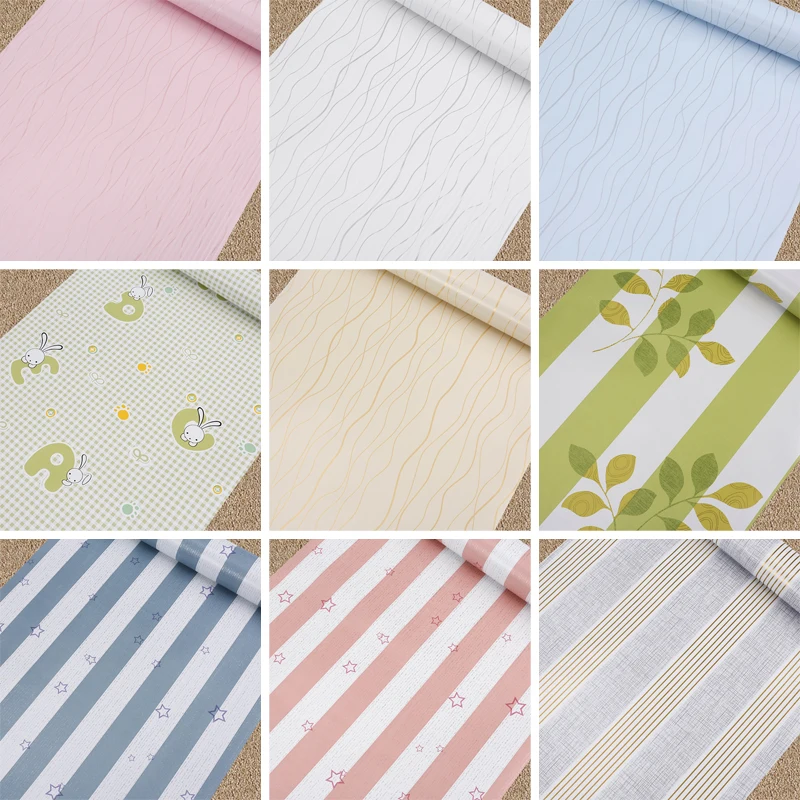 جديد الساخن pvc الفينيل الغراء للماء الطفل نوم الطفل النوم خزانة المكتب مخطط ستار المنحنى خلفيات للماء ملصقات الحائط