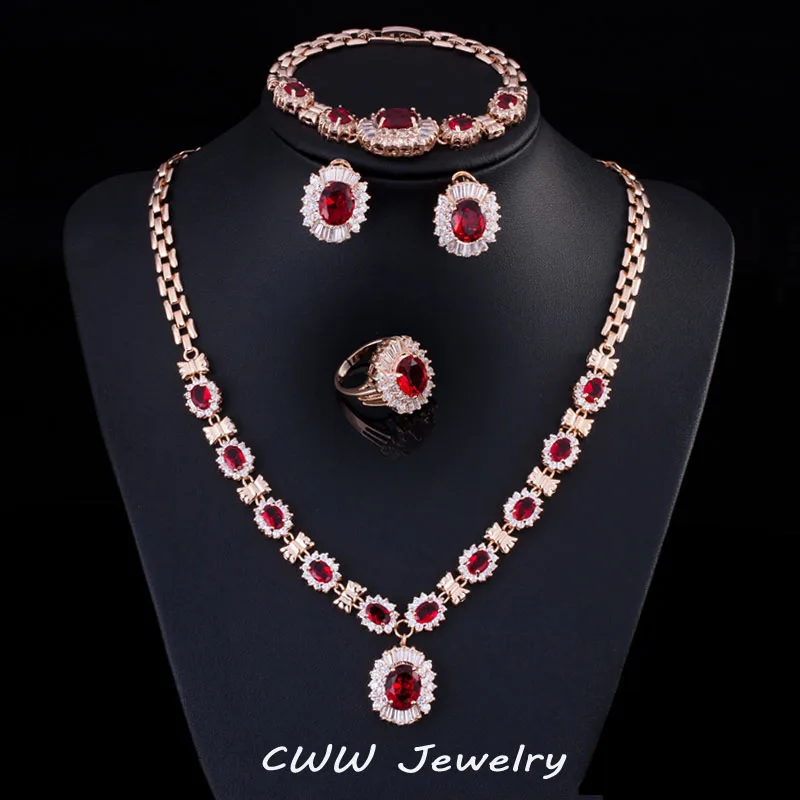 Cwwzircons Gold Color African Nigerian Cz Beads Party Jewelry Cwwzircons Gold Color African Nigerian Cz Beads Party Jewelry Earrings Rings Necklaces And Bracelets 4 Pieces Set For Women T229 In Bridal Sets From