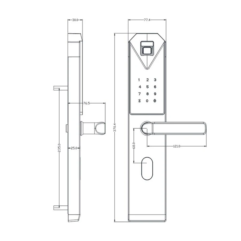 2018Biometric Electronic Smart Door Lock Fingerprint+4 Cards+2 Mechanical Keys Keyless Code Lock Smart Entry Office Home L18019F
