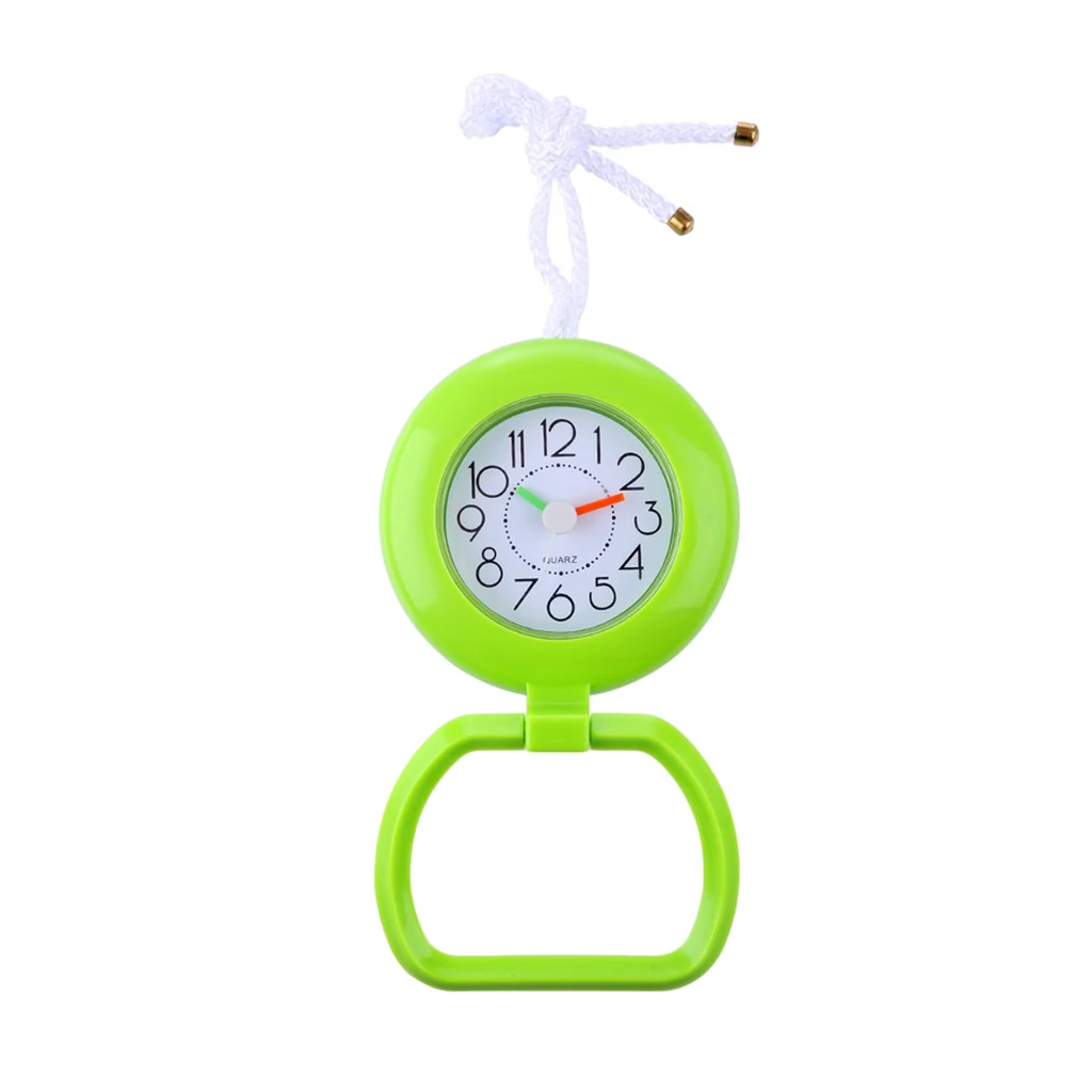 	 Wall Clock Bathroom Shower Hanging Clock with Towel Ring Hook 12 Arabic Number Display Easy Read	