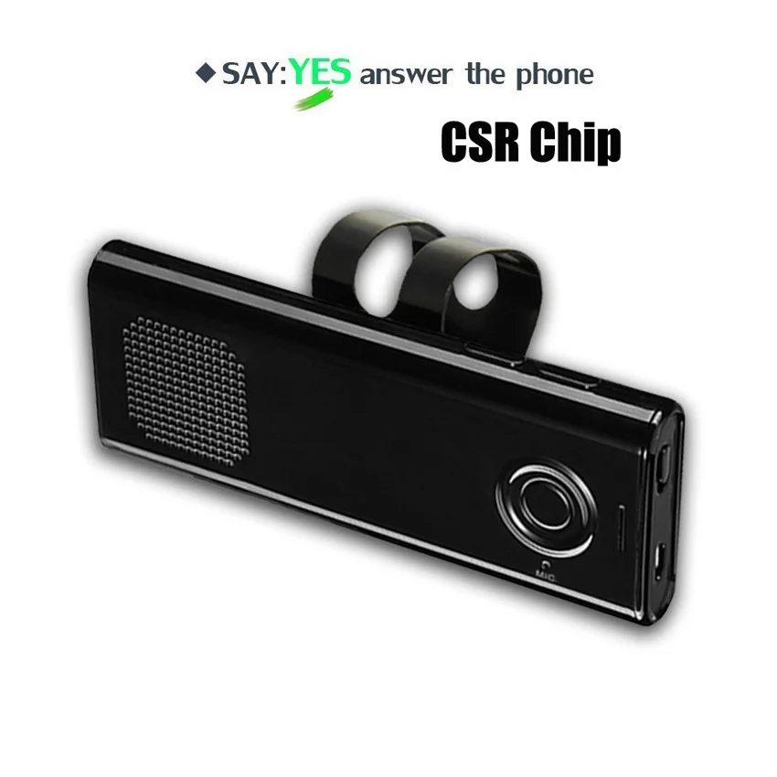 

Car Speakerphone Kit Wireless In-Car Sun Visor Hands-free Bluetooth Car Kit CSR Chip Free Calling with Clip for iPhone, iPad,HTC