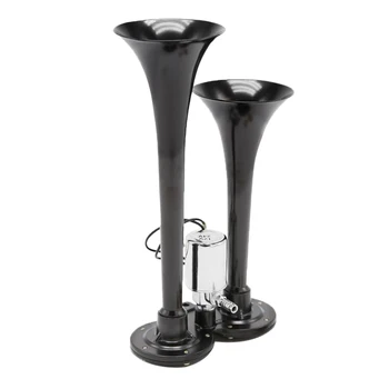 

1 Set 12V/24V 150db Black Car Motorcycle Air Horn Train Kit Dual Trumpet Ultra Loud For Car Truck SUV RV Boat Motorbike Etc