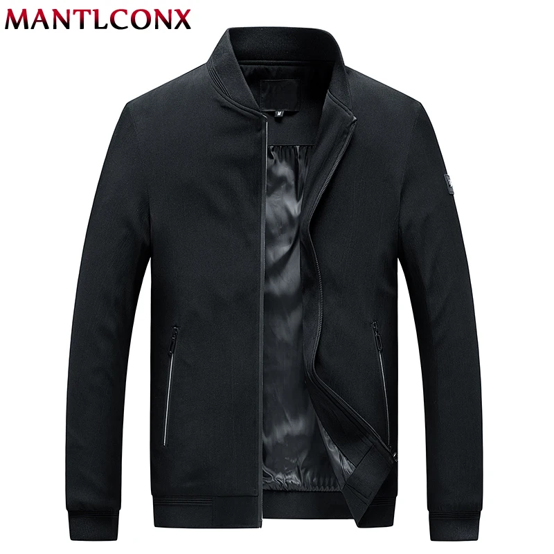 

MANTLCONX NEW Plus Size M-6XL Jacket Men Jackets Spring Autumn Casual Coats Solid Color Mens Sportswear Stand Collar Jacket Male