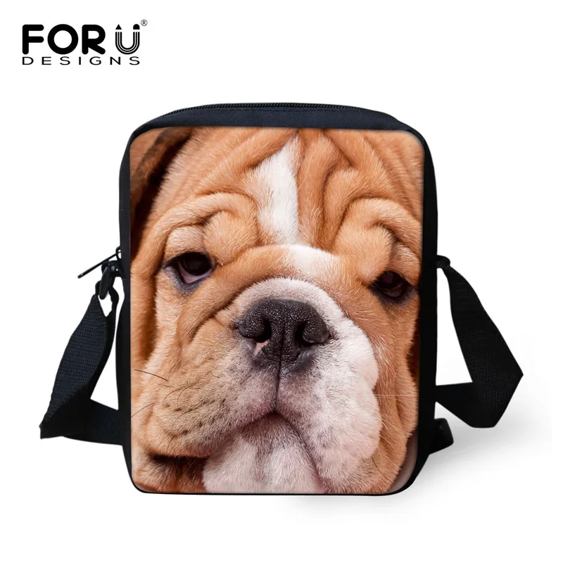 FORUDESIGNS/женские сумки-мессенджеры с 3D Мопсом йоркскими собаками, маленькая сумка через плечо, Детская сумка Mochila Infanti, Детские плечевые мини-сумки - Цвет: 3115E
