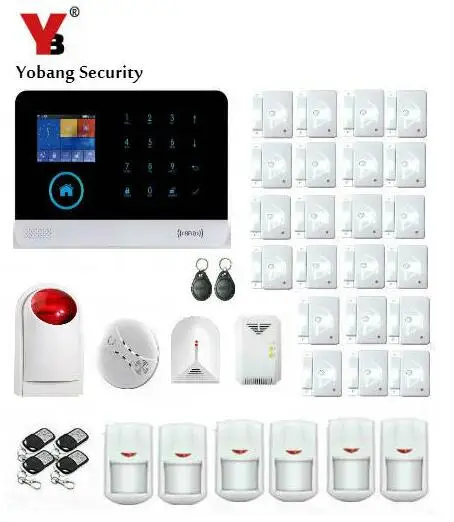 

YoBang Security Wireless Home Safety WIFI Phone 3G GPRS SMS Alarm System APP Remote Control RFID Burglar Alert Russian Spanish .