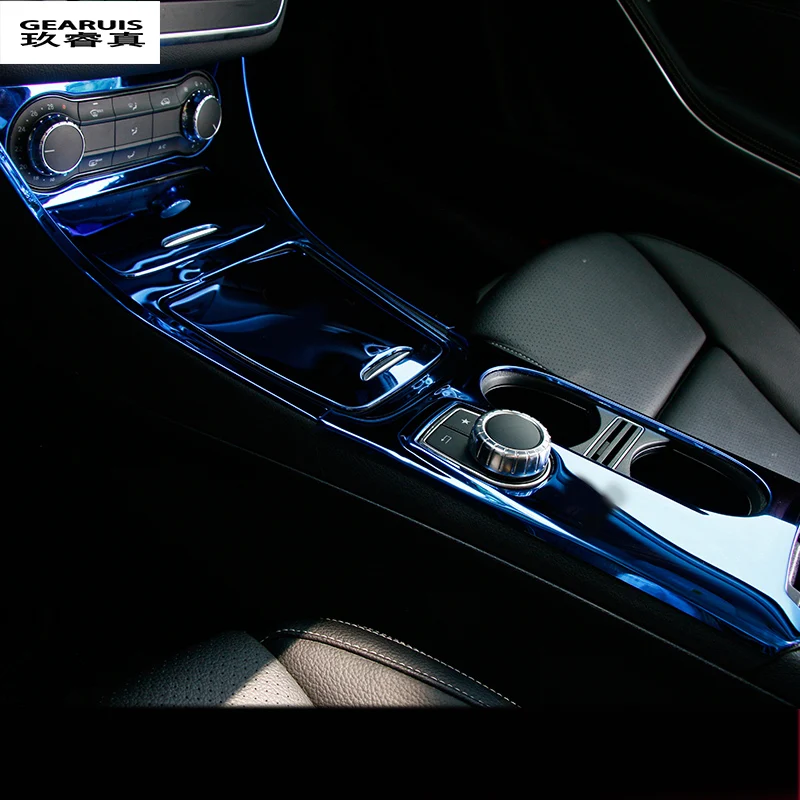 

Car styling Central Storage box frame trim Car Air Conditioning Water Cup panel trim Cover for Mercedes Benz CLA C117 GLA X156