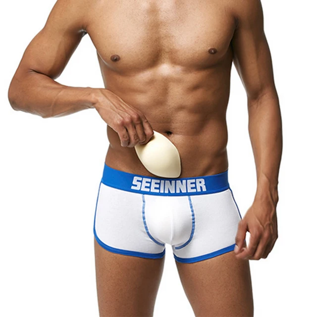 Sexy Mens Bulge Enhancing Underwear Male Boxer Shorts Plunge Gay Penis Pad Front Back Removable Push Up Cup Hip Enhancing Boxer Sexy Mens Bulge Enhancing Underwear Male Boxer Shorts Plunge Gay Penis Pad Front Back Removable Push Up Cup Hip Enhancing Boxer
