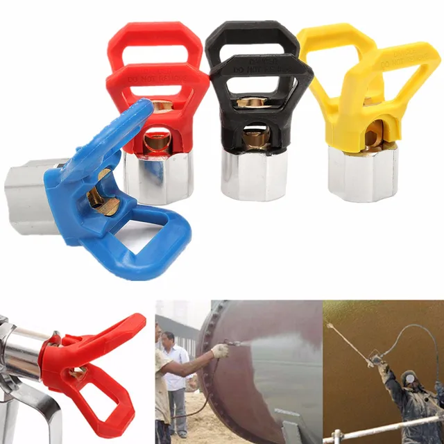 5pcs Airless Paint Contractor Flat Tip Spray Tip Guard nozzles  for Airless Spray Gun And Paint Sprayer