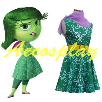 

Women's Kids Fancy Movie Inside Out Cosplay Comtumes Disgust Cosplay Dress