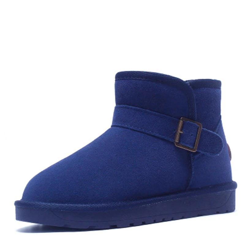 Zapatos mujer/Женская обувь с круглым носком, зимние сапоги, новые зимние сапоги на молнии, женская обувь, женская теплая Классическая обувь - Цвет: -5859 Blue