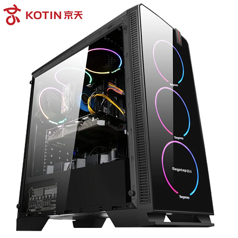  D2 i7 8700 DIY Gaming PC Desktop 120mm RGB Water Cooler Liquid Cooling Computer GTX1060 GPU 240GB S