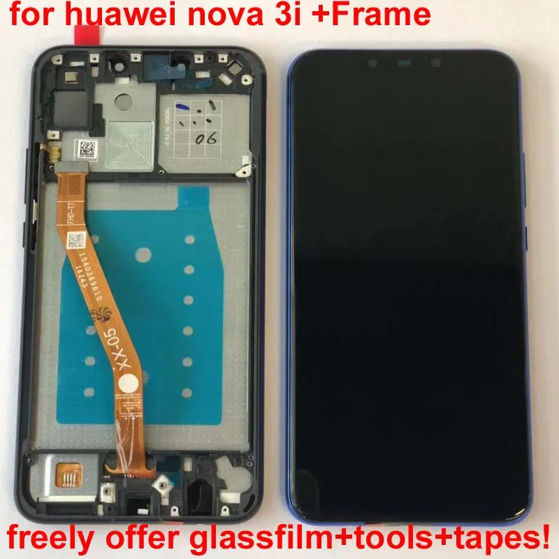 Протестировано 6,3 дюймов черный для huawei Nova 3i Nova3i INE-LX2 Полный ЖК-дисплей+ сенсорный экран дигитайзер в сборе с рамкой