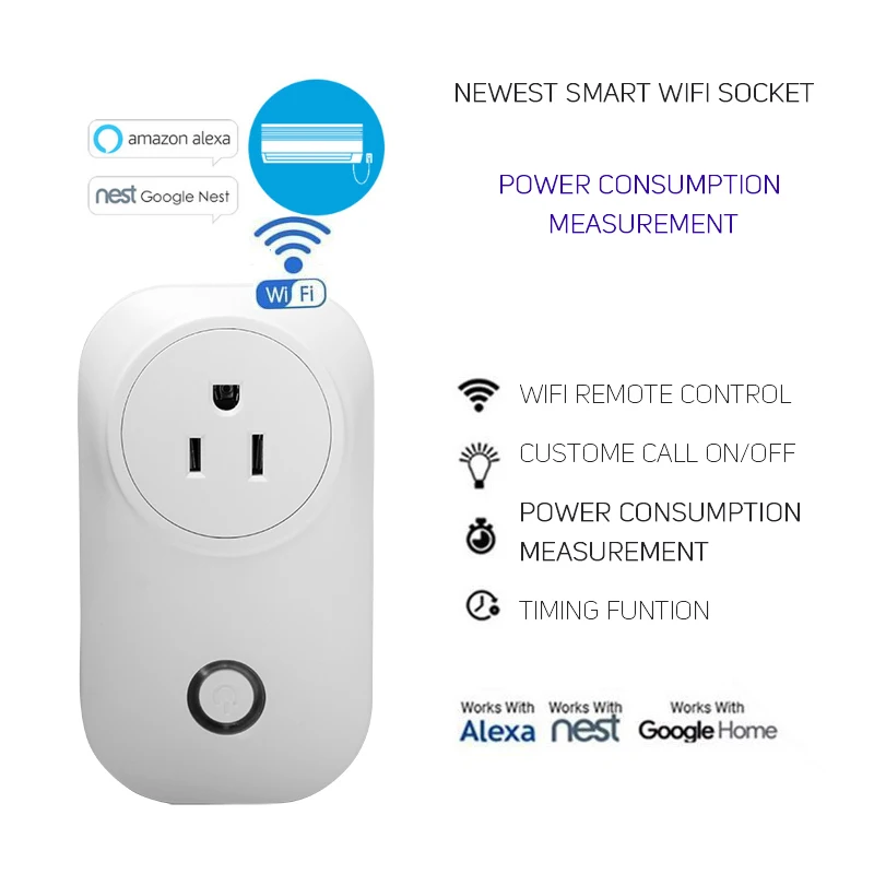 Uk Plug Smart Socket Wifi Wireless Switch Control Outlet Timer Alexa IOS Android
