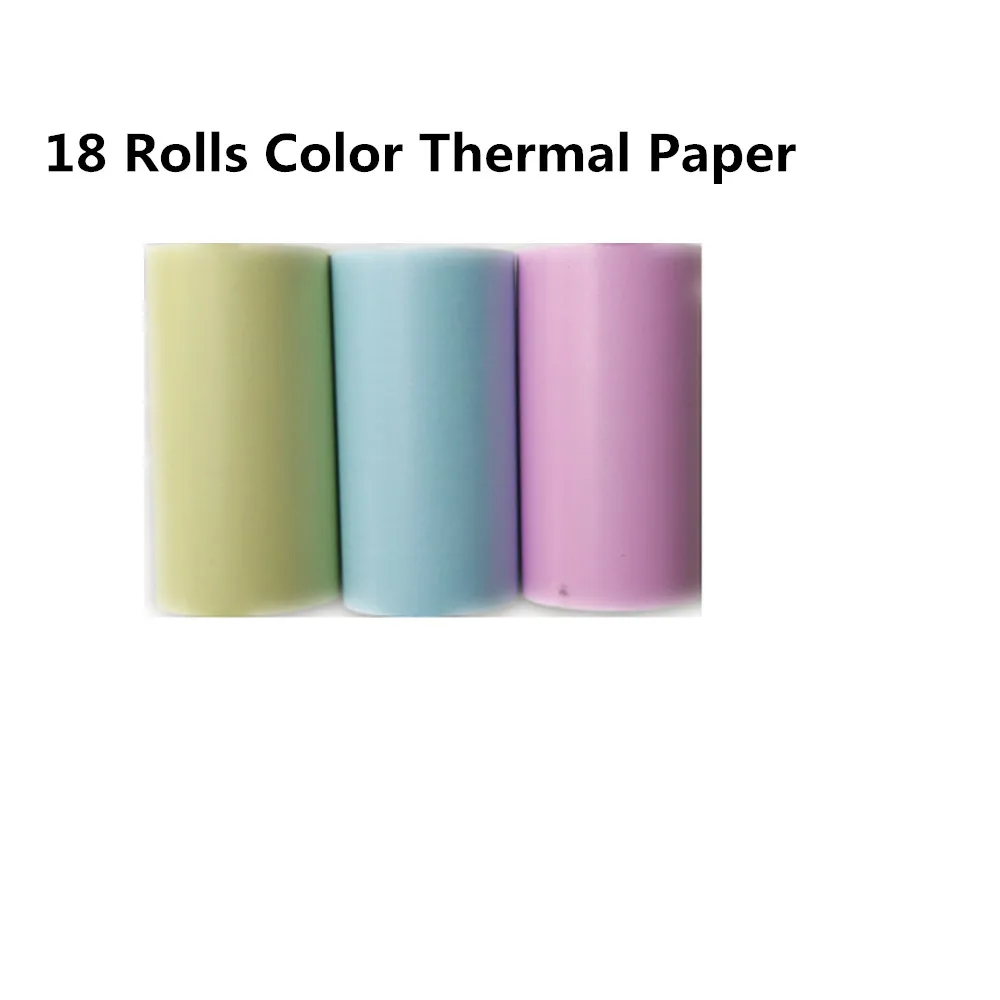GOOJPRT PeriPage мини карманный беспроводной BT термальный фотопринтер этикетка Memo принтер 6 рулонов тепловой чековый стикер бумаги 57*30 мм - Цвет: 18 Rolls Paper Only