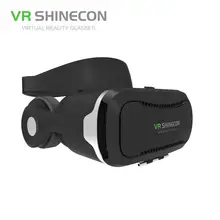 Виртуальной реальности 3D очки VR Shinecon 4,0 гарнитура коробка с наушниками стерео микрофон управление кнопка для 4,0-6,0 смартфон