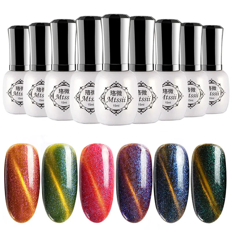 Mtssii 15ML Cat Eye Gel Nail Polish Starry Sky Gel Soak Off